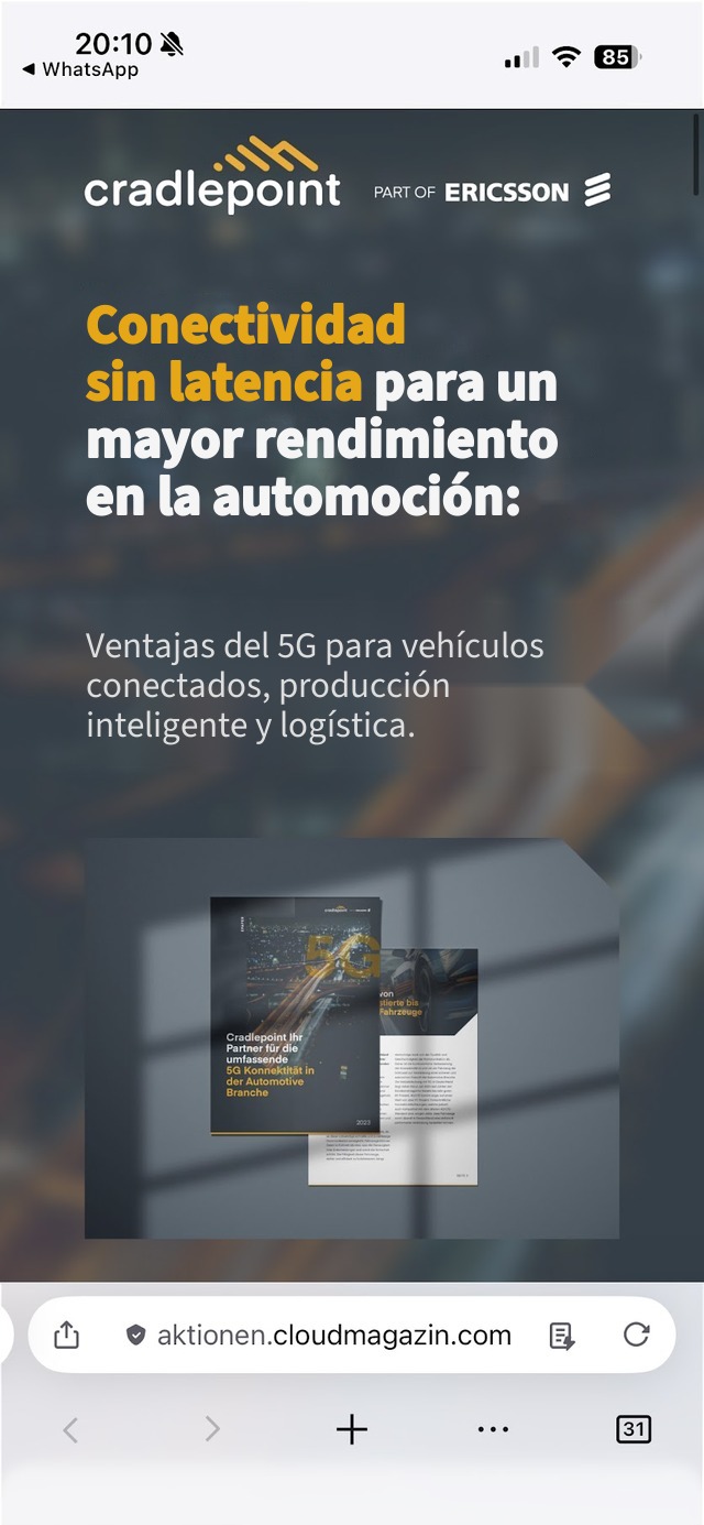 Landing page de campaña, móvil