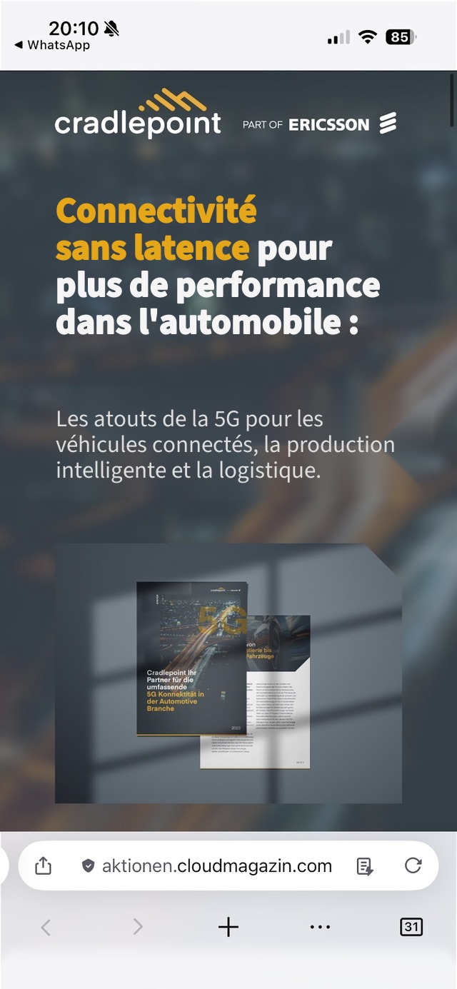 Landing page de campagne, mobile