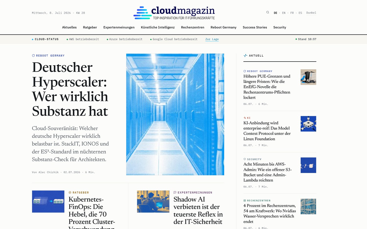 cloudmagazin Desktop-Ansicht