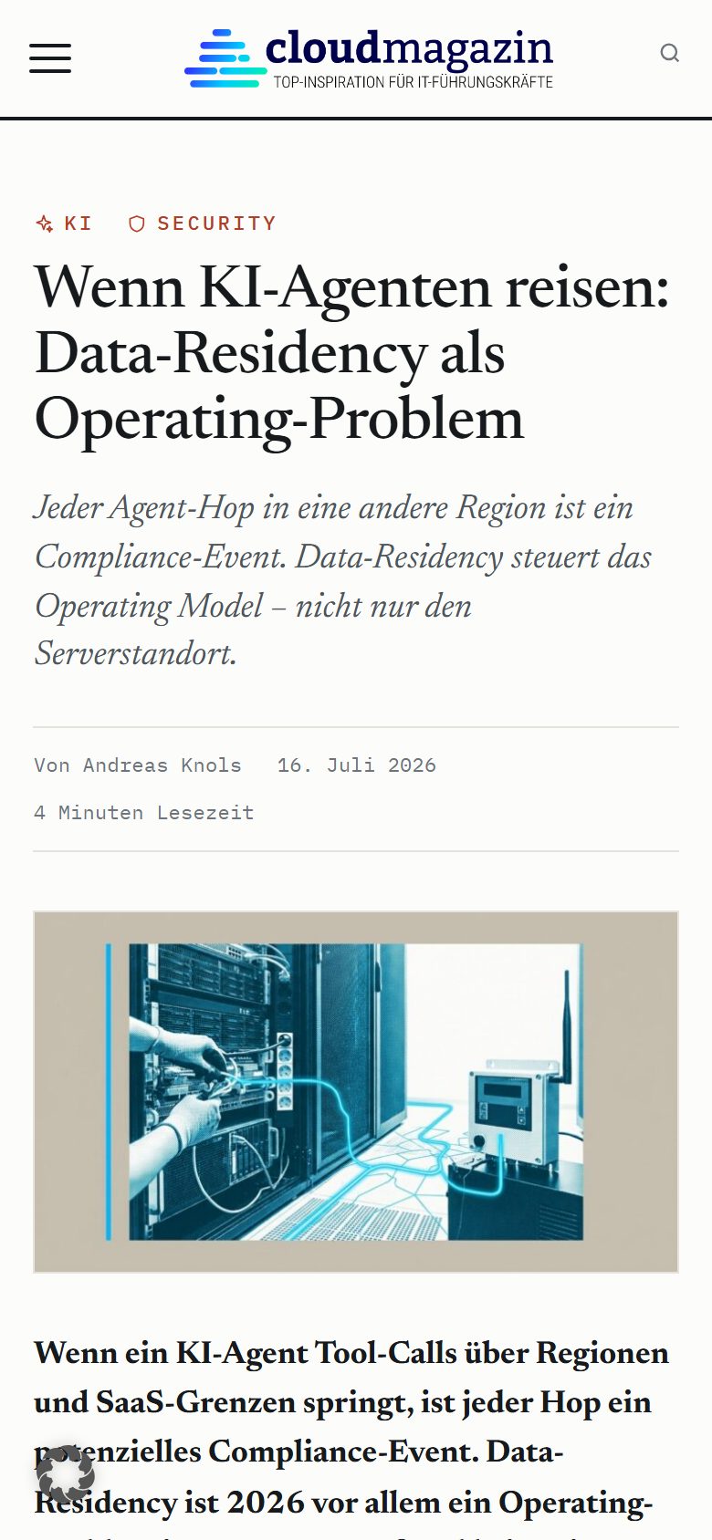 cloudmagazin Artikel-Ansicht mobil
