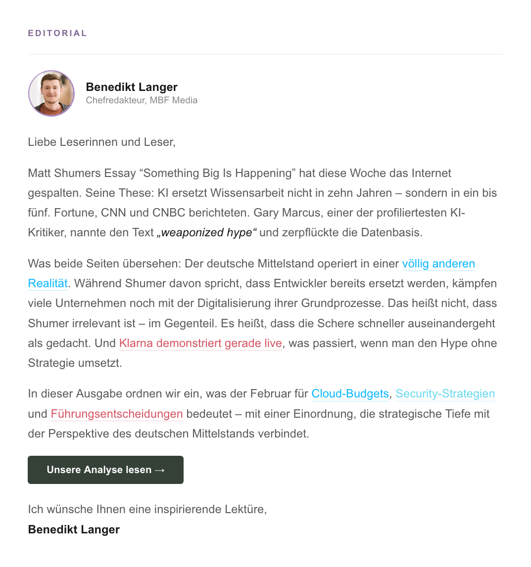 Éditorial et analyse