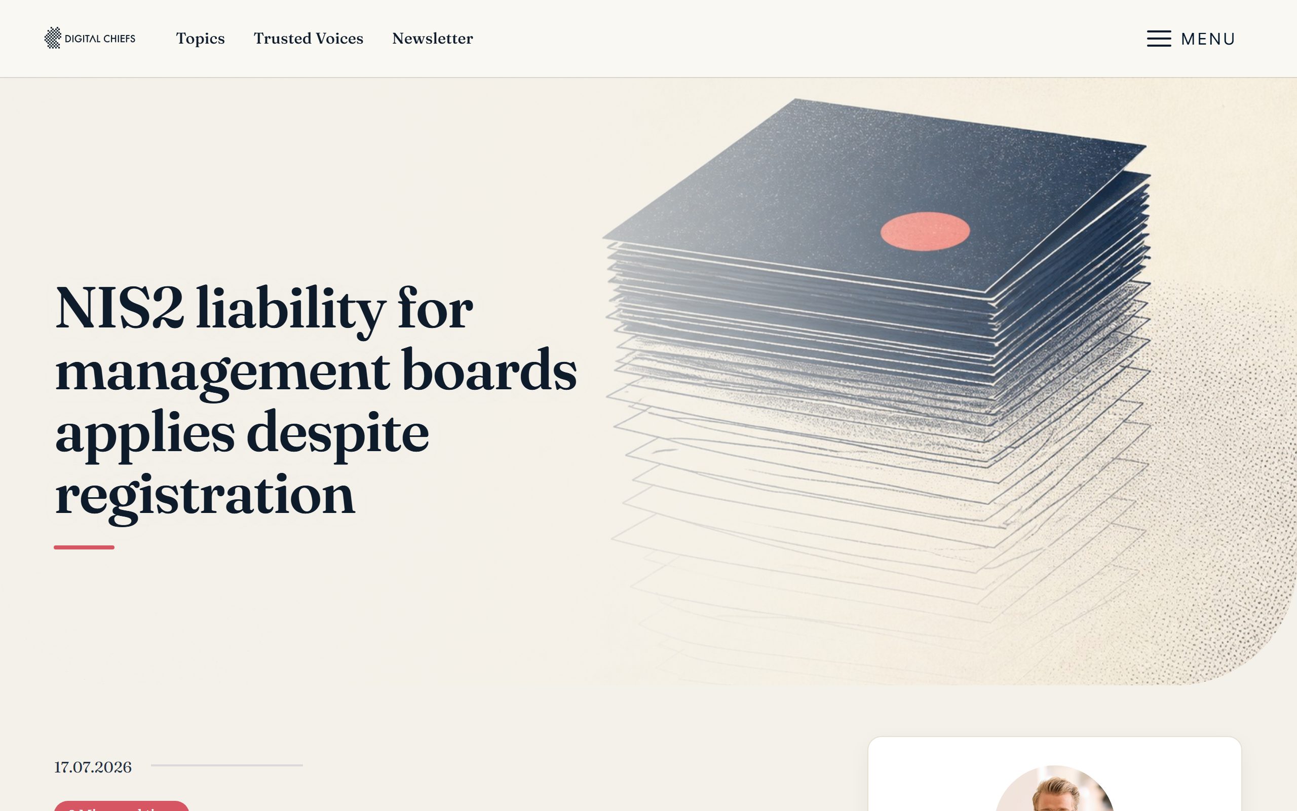 Digital Chiefs article, desktop view