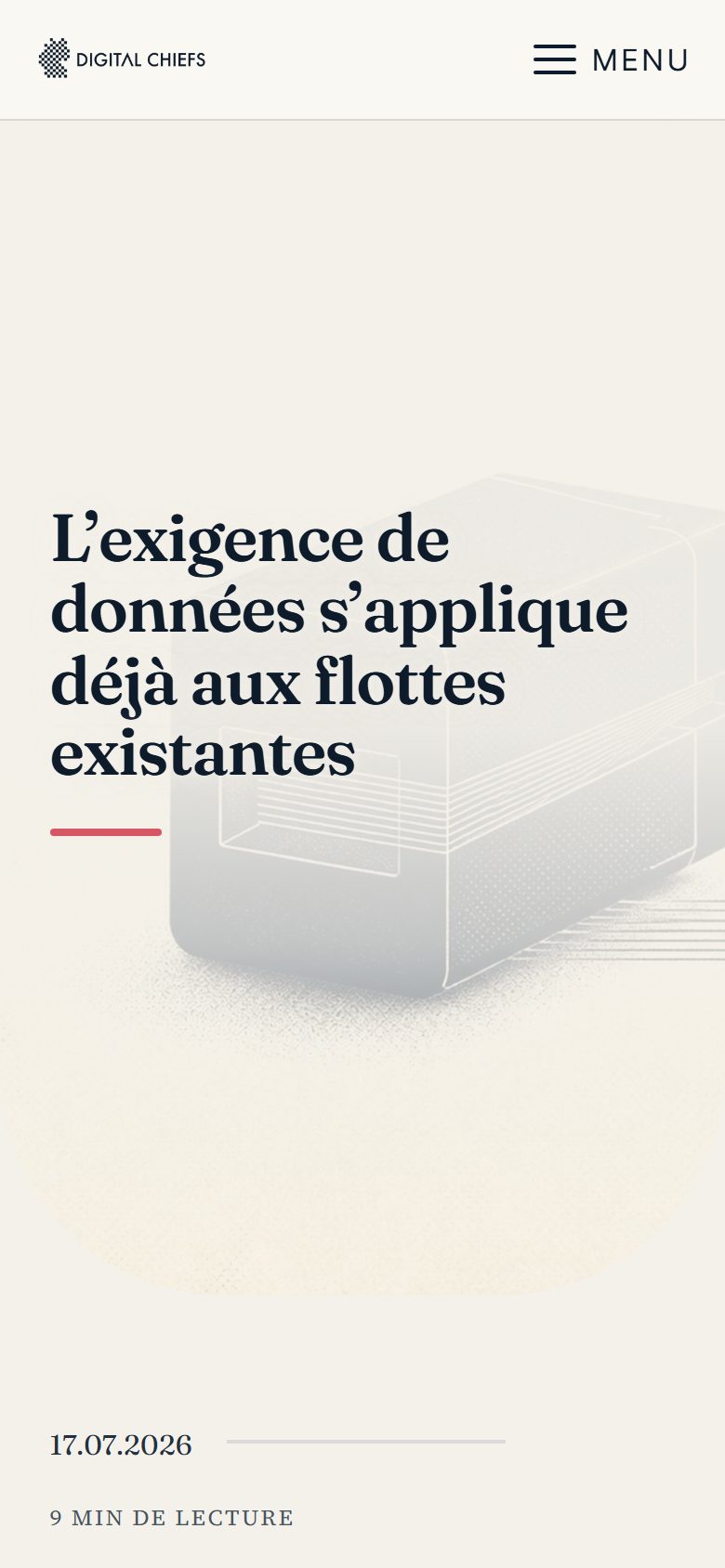 Article Digital Chiefs, vue smartphone