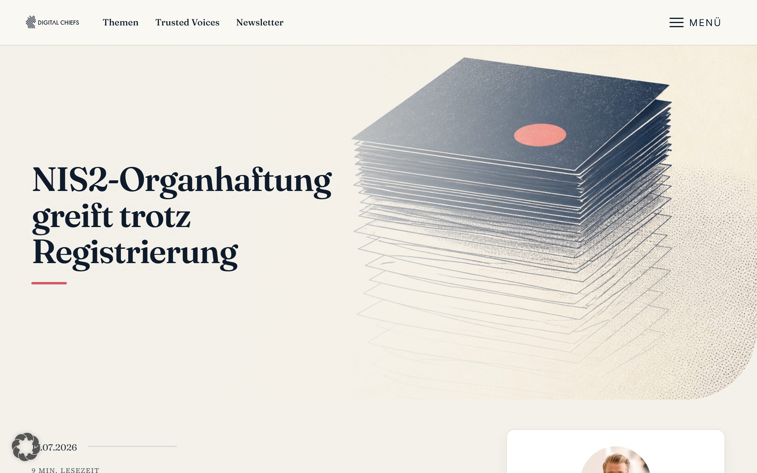 Digital Chiefs-Beitrag, desktop view