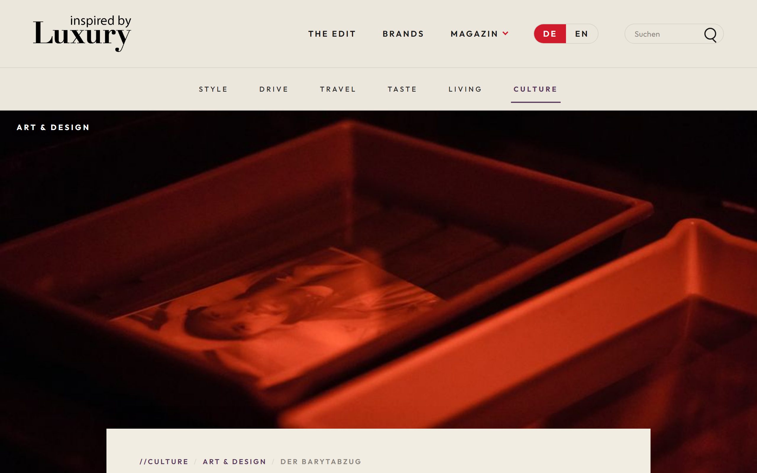InspiredByLuxury-Beitrag, Desktop-Ansicht